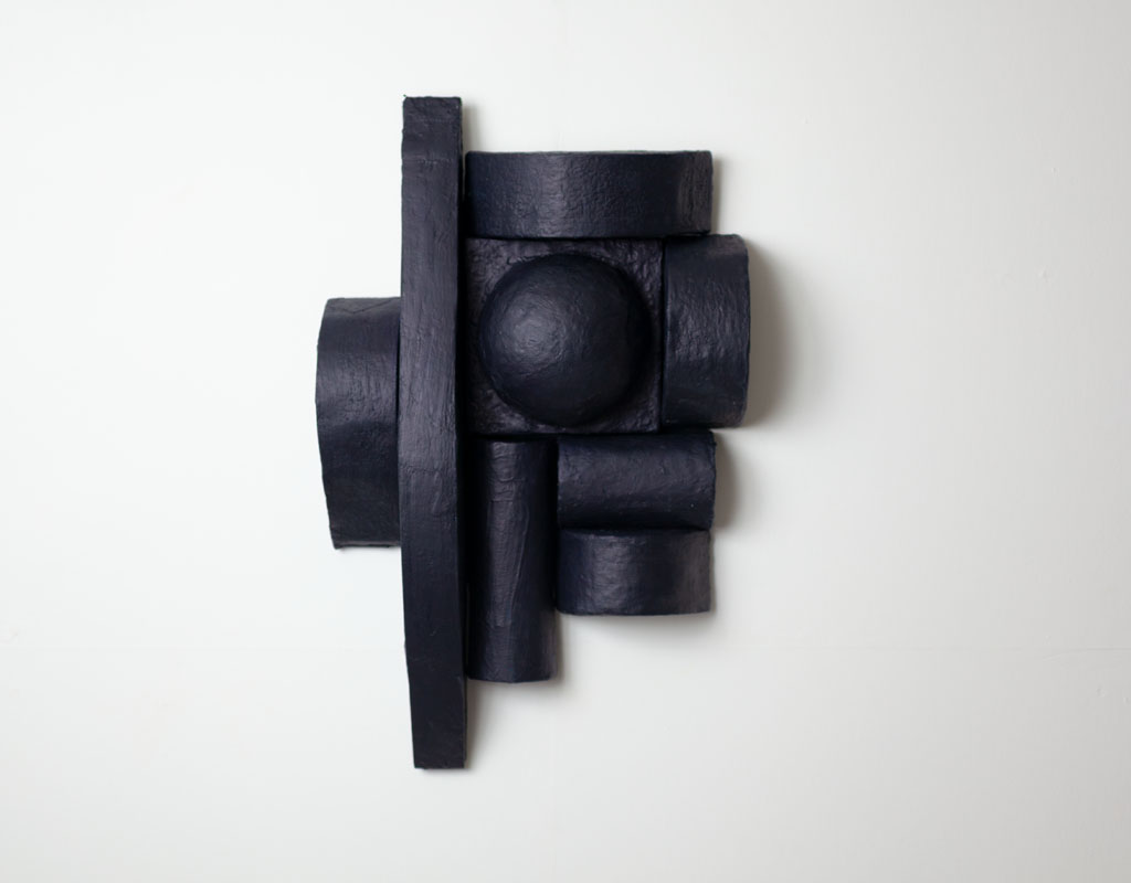 Untitled (blue), 2023, a sculpture in plaster cloth and cardboard